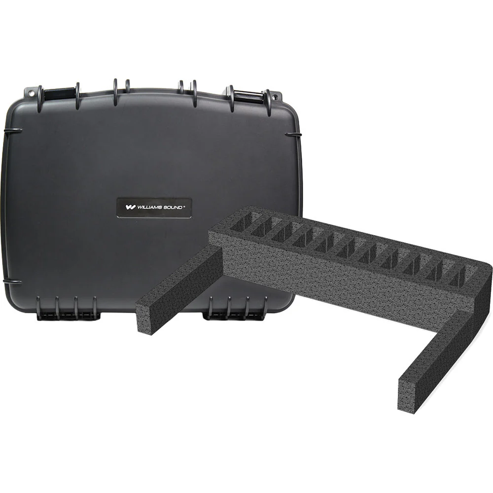 Williams Sound Large Water Resist CarryCase,15 Slot Foam Insert for Digi-Wave Transceivers and Receivers - Image 3