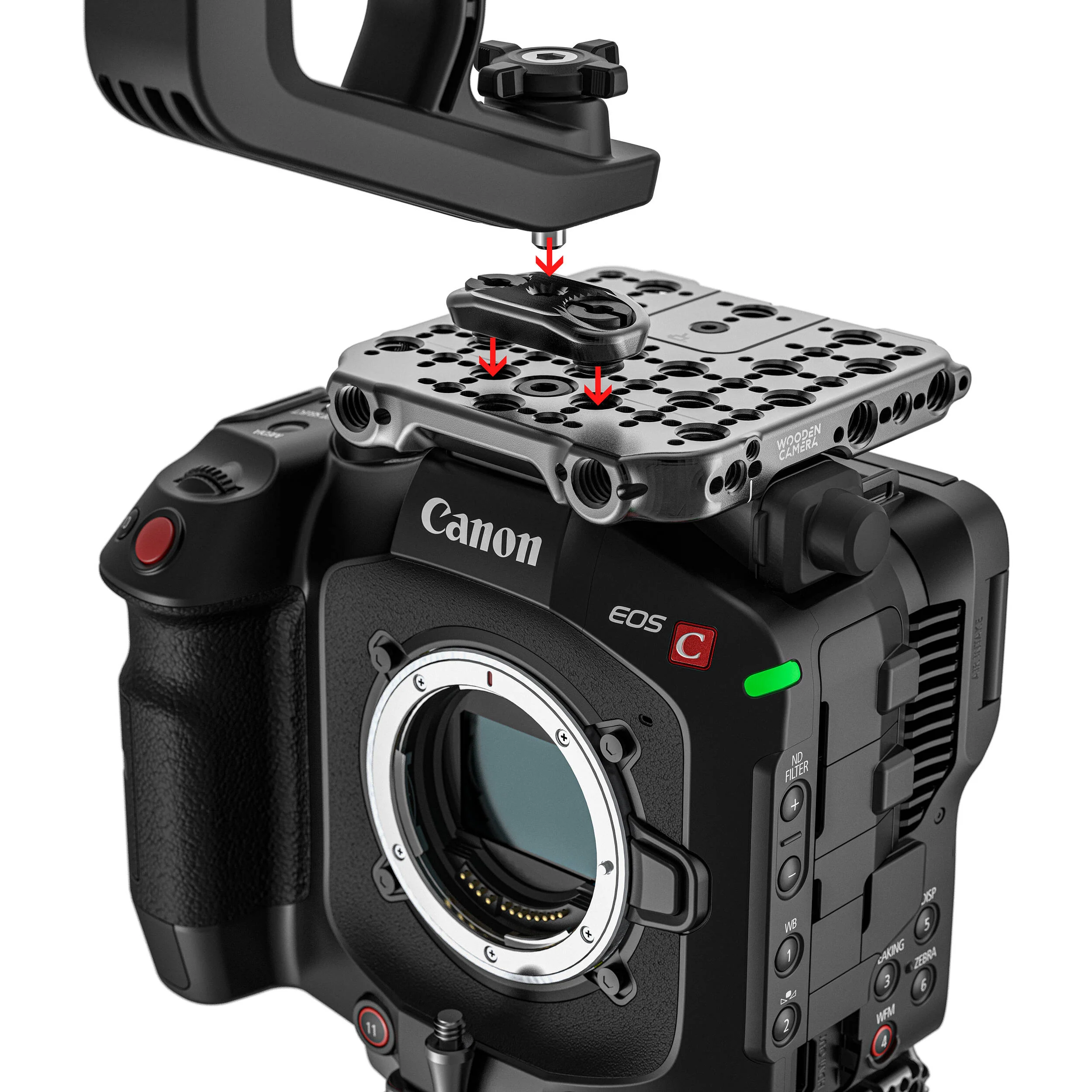 Wooden Camera 1/4"-20 Ridge Plate for Canon C80 Top Handle - Image 6