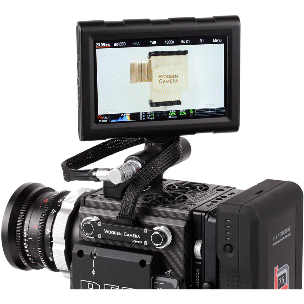 Wooden Camera RED Male Pogo to Male LEMO LCD/EVF Cable (12", Weapon/Scarlet with Raven) - Image 3