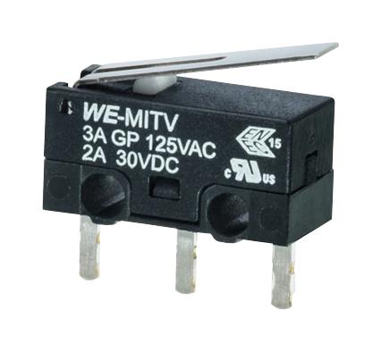 Wurth Elektronik 463093370402 Microswitch Standard Roller Lever SPST-NO SPST-NC PC Pin 2 A 30 V - Image 2