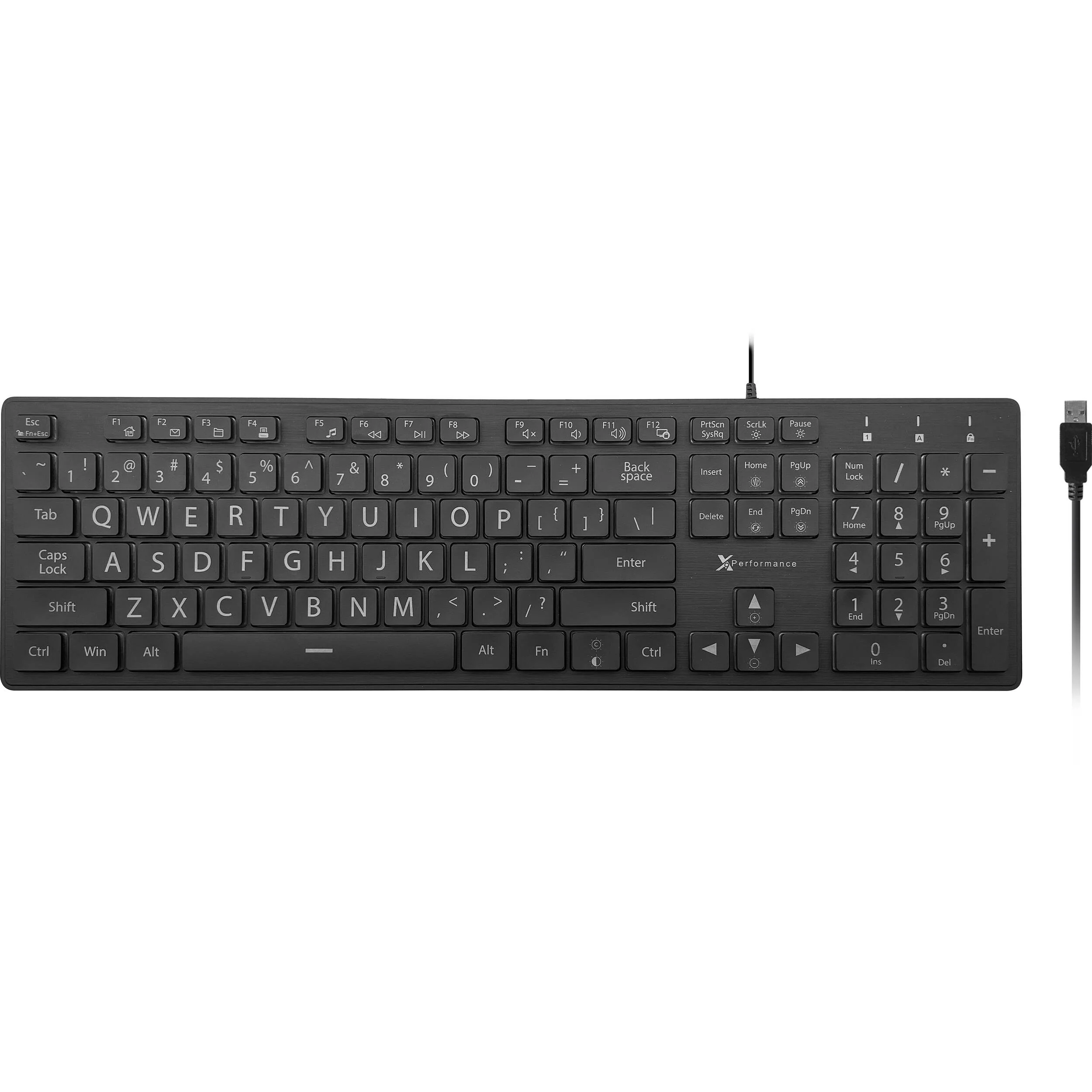 X9 Performance Large Print 7 Color Backlit USB Keyboard and Mouse Combo for PC - Image 2