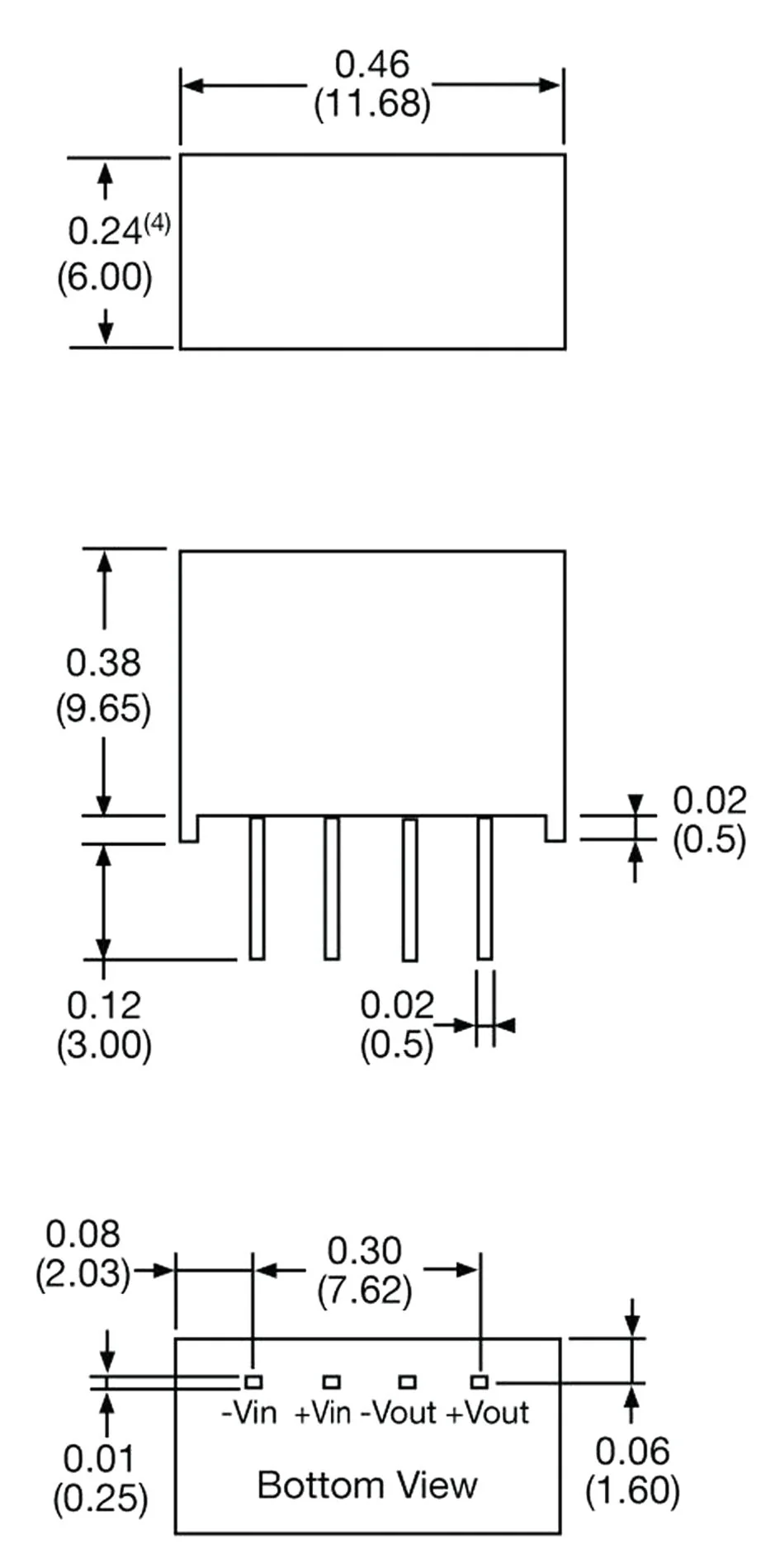 XP Power IE2405S Isolated Through Hole DC/DC Converter 1kV Isolation ITE 1:1 1 W Output 5 V 200 mA - Image 2