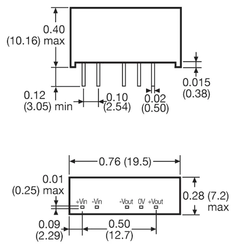 XP Power IH2424S Isolated Through Hole DC/DC Converter 1kV Isolation ITE 1:1 2 W Output 24 V 42 mA - Image 2