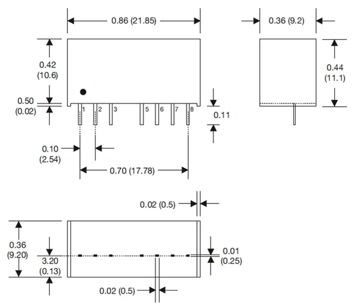 XP Power ITX2424SA ITX2424SA Isolated Through Hole DC/DC Converter 2:1 Input ITE 6 W 1 Output 24 V 250 mA - Image 2