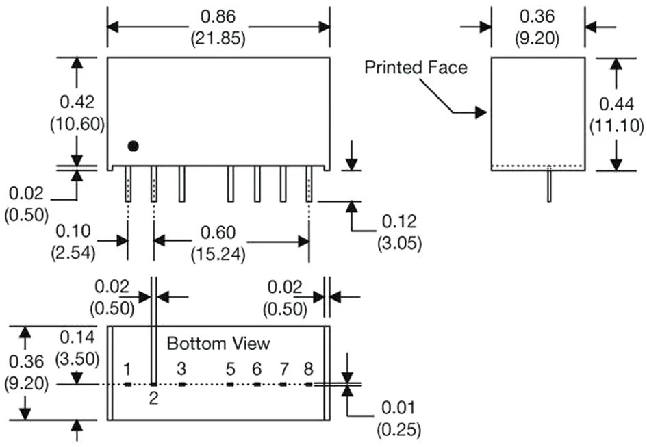 XP Power IU2424SA Isolated Through Hole DC/DC Converter Regulated ITE 2:1 2 W 1 Output 24 V 83 mA - Image 2