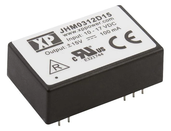XP POWER JHM0312D15 3 Watt DIP-25 Package Dual Output DC/DC Converter, Input 10V to 17V, Output ± 15V/100mA