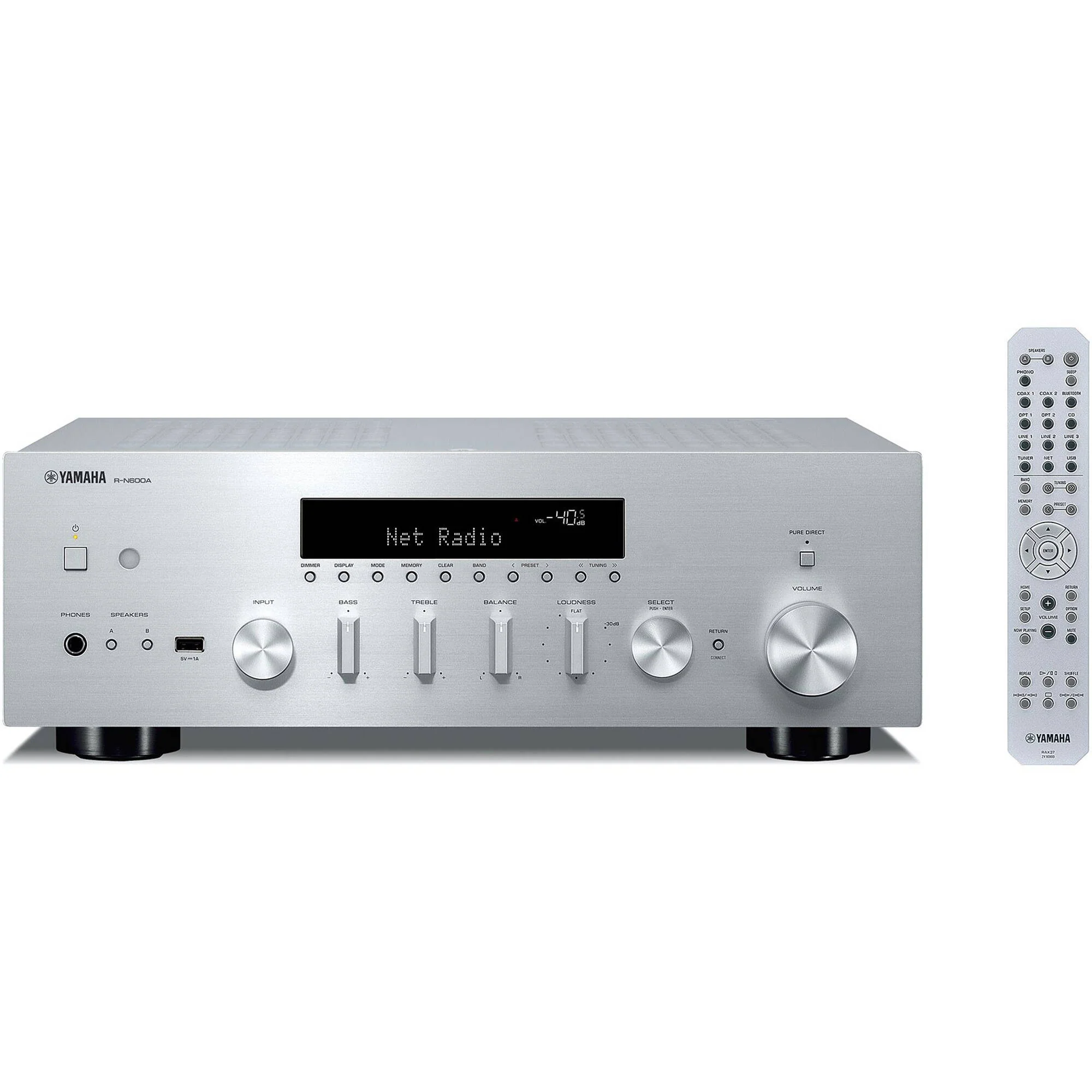 Yamaha R-N600A 2.1-Channel Network A/V Receiver (Silver) - Image 4