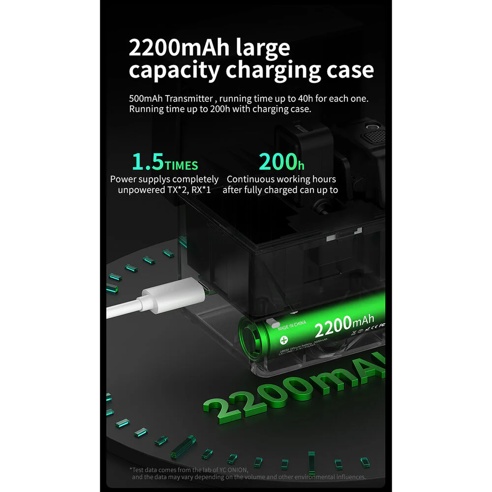 YC Onion C1 Wireless Microphone with 2 Transmitters (iOS) - Image 4