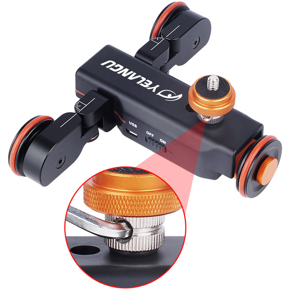YELANGU L4X Motorized DSLR Dolly with Remote (Black) - Image 5