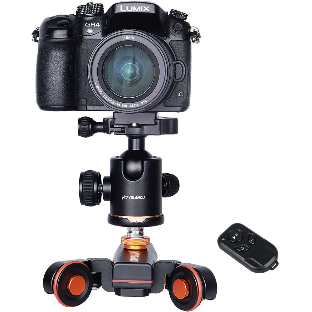 YELANGU L4X Motorized DSLR Dolly with Remote (Black) - Image 6