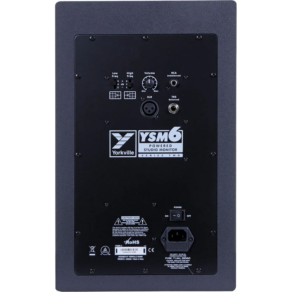 Yorkville Sound YSM6-2 Powered 75W 6.5" Studio Monitor (Single, Black) - Image 4