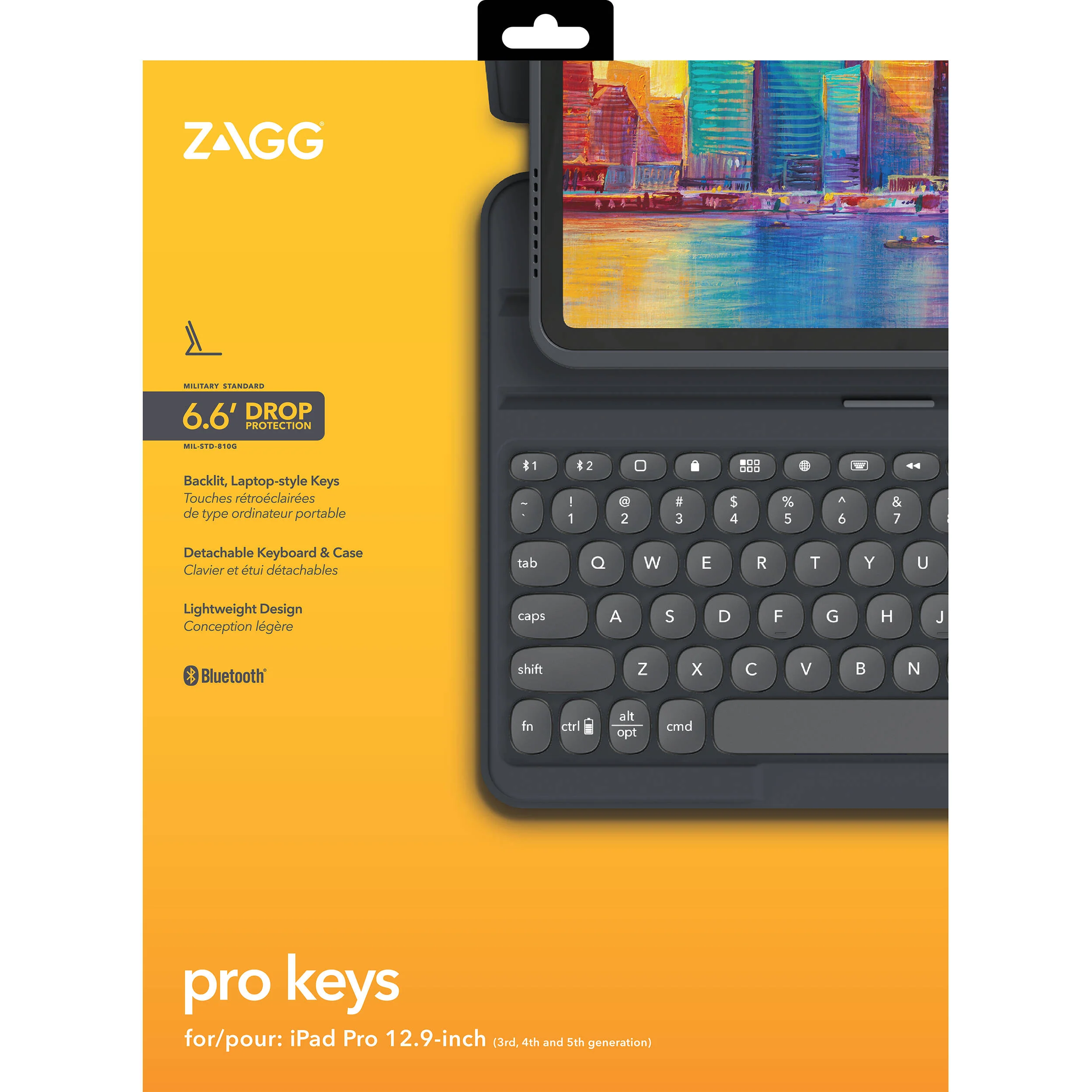 ZAGG Pro Keys Wireless Keyboard and Detachable Case for Apple 12.9" iPad Pro (3rd/4th/5th Gen) - Image 5